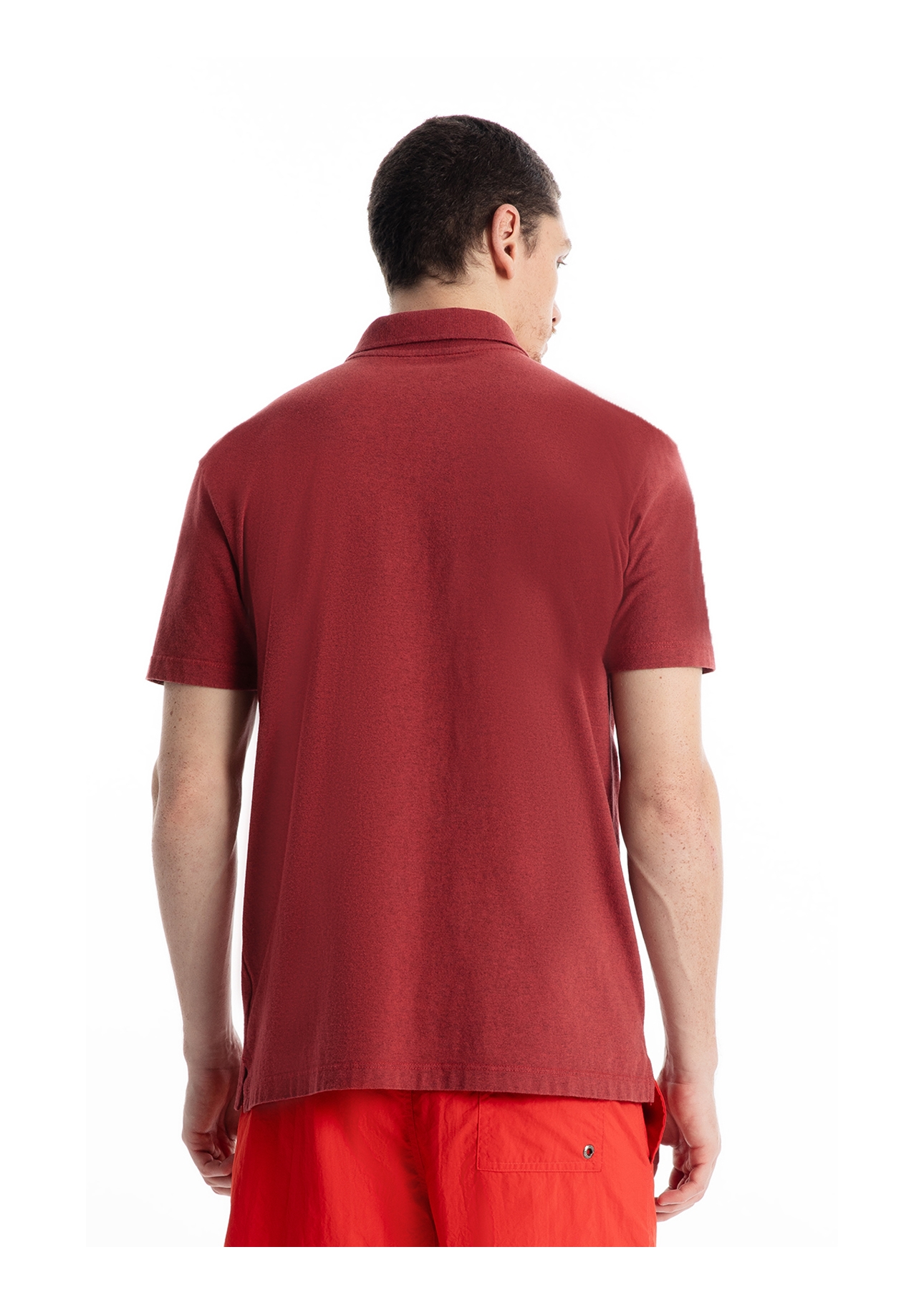 Polo Piquet Cotton Melange Easa Vermelho