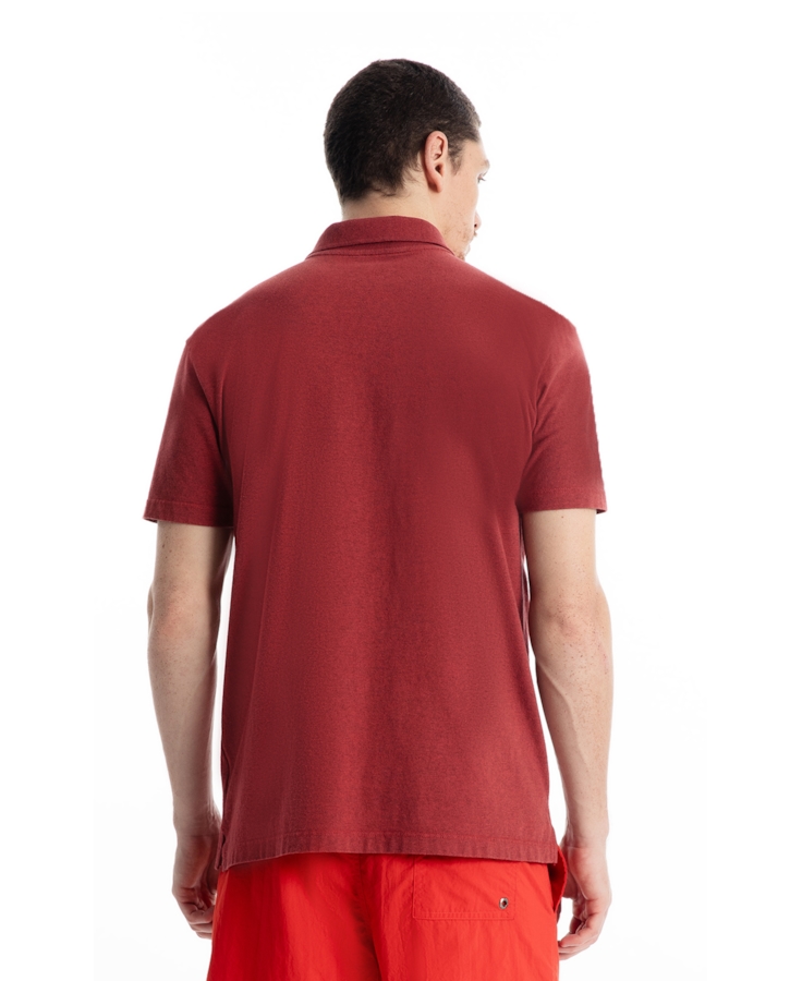 Polo Piquet Cotton Melange Easa Vermelho