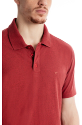 Polo Piquet Cotton Melange Easa Vermelho