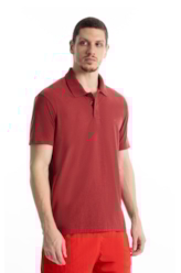 Polo Piquet Cotton Melange Easa Vermelho
