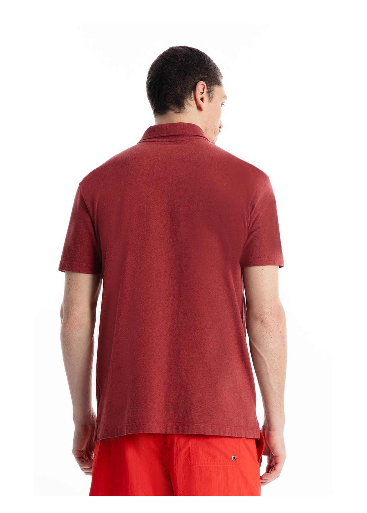 Polo Piquet Cotton Melange Easa Vermelho