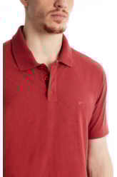 Polo Piquet Cotton Melange Easa Vermelho