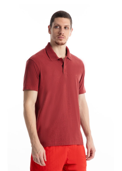 Polo Piquet Cotton Melange Easa Vermelho