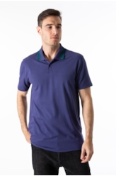 Polo Piquet Degrade Mescla Purple Blue