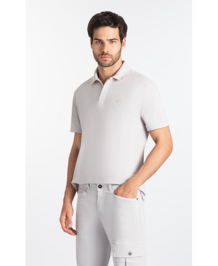 Polo  Piquet Duocolor Azul Seco