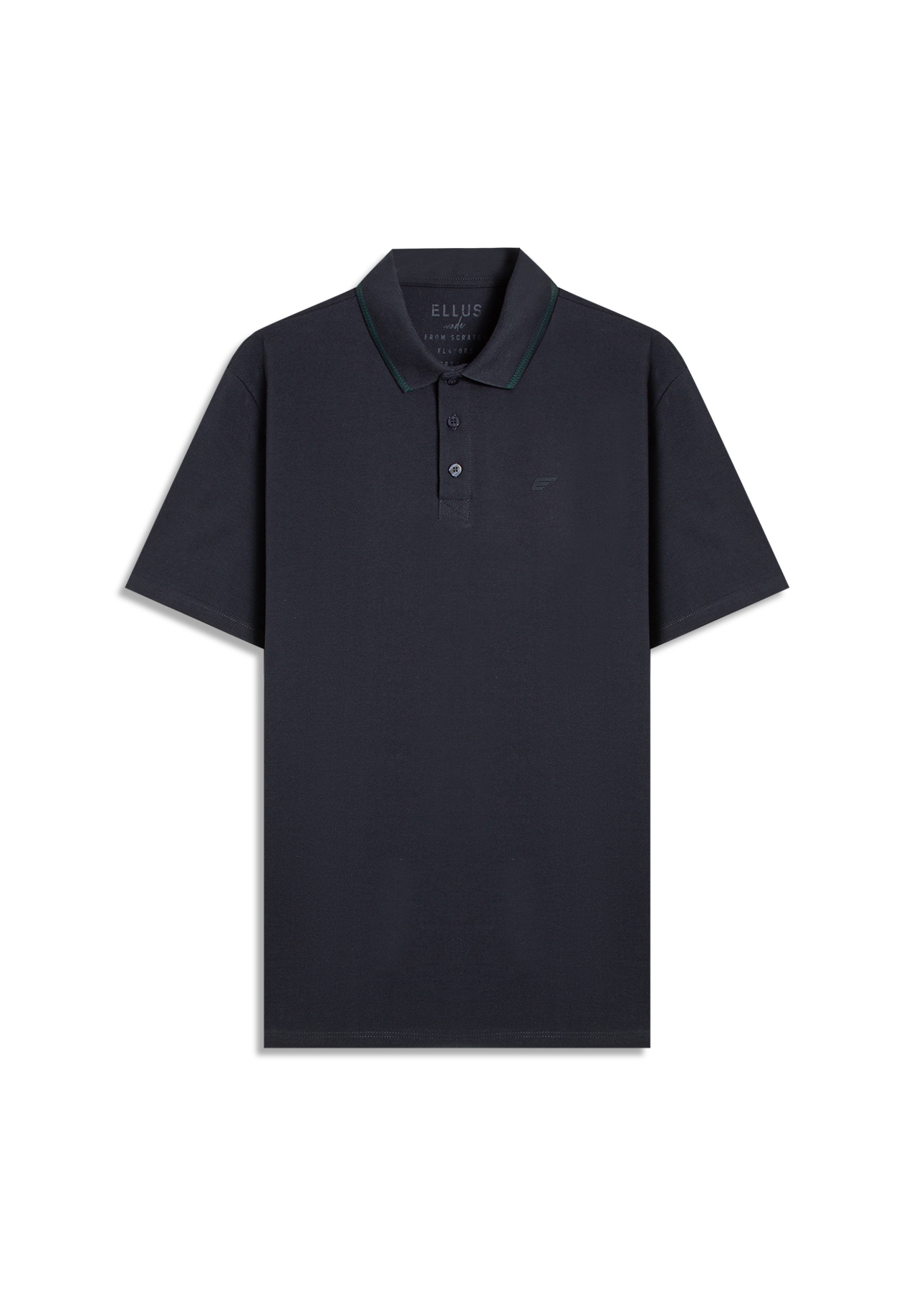 Polo Piquet Easa Checkerd Dark Navy