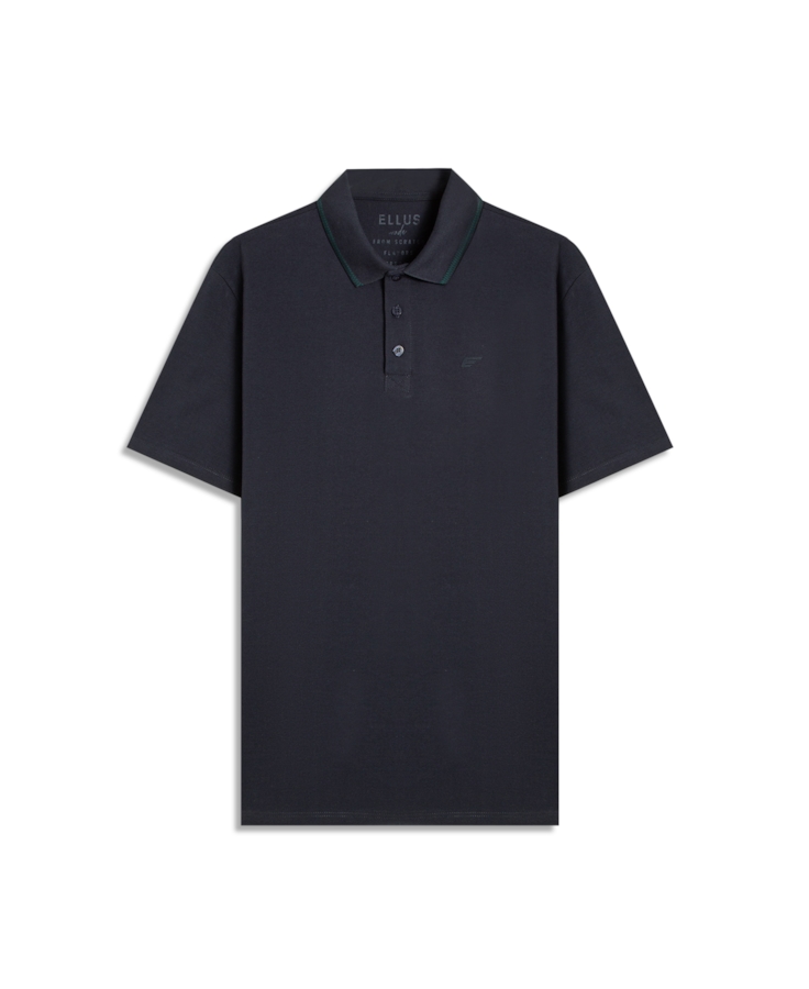 Polo Piquet Easa Checkerd Dark Navy
