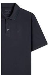 Polo Piquet Easa Checkerd Dark Navy