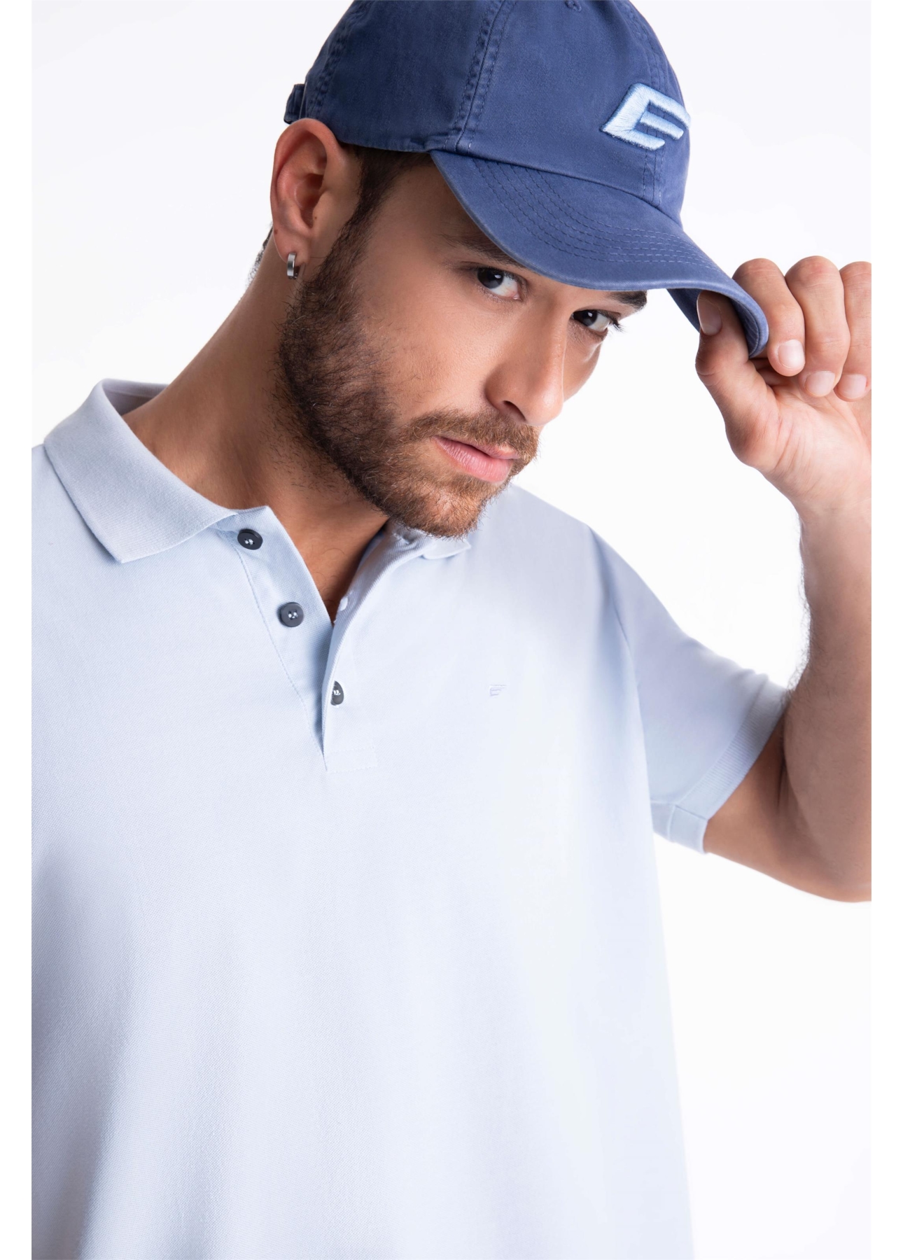 Polo Piquet Easa Classic Azul Claro