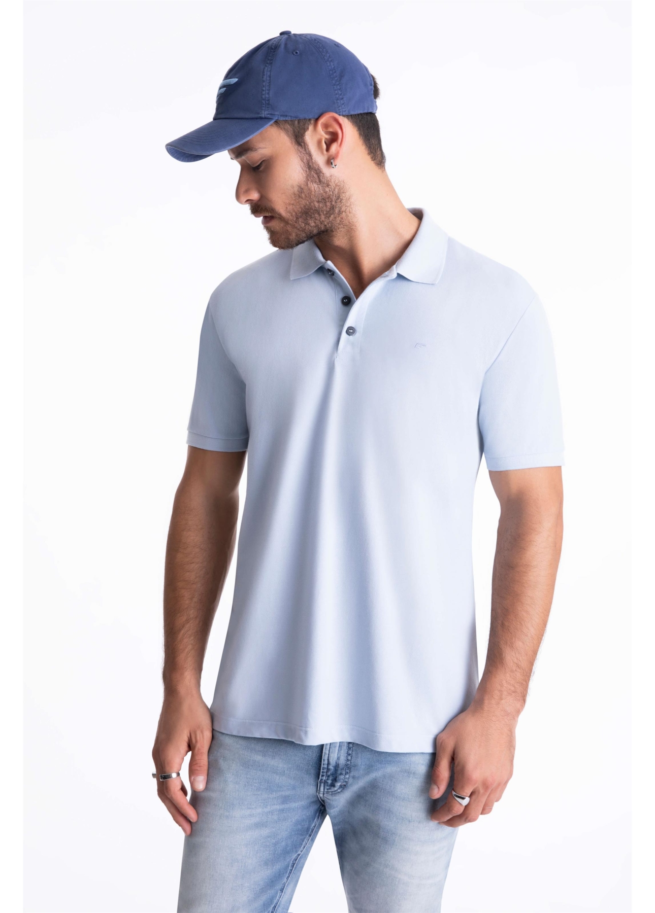 Polo Piquet Easa Classic Azul Claro
