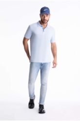 Polo Piquet Easa Classic Azul Claro
