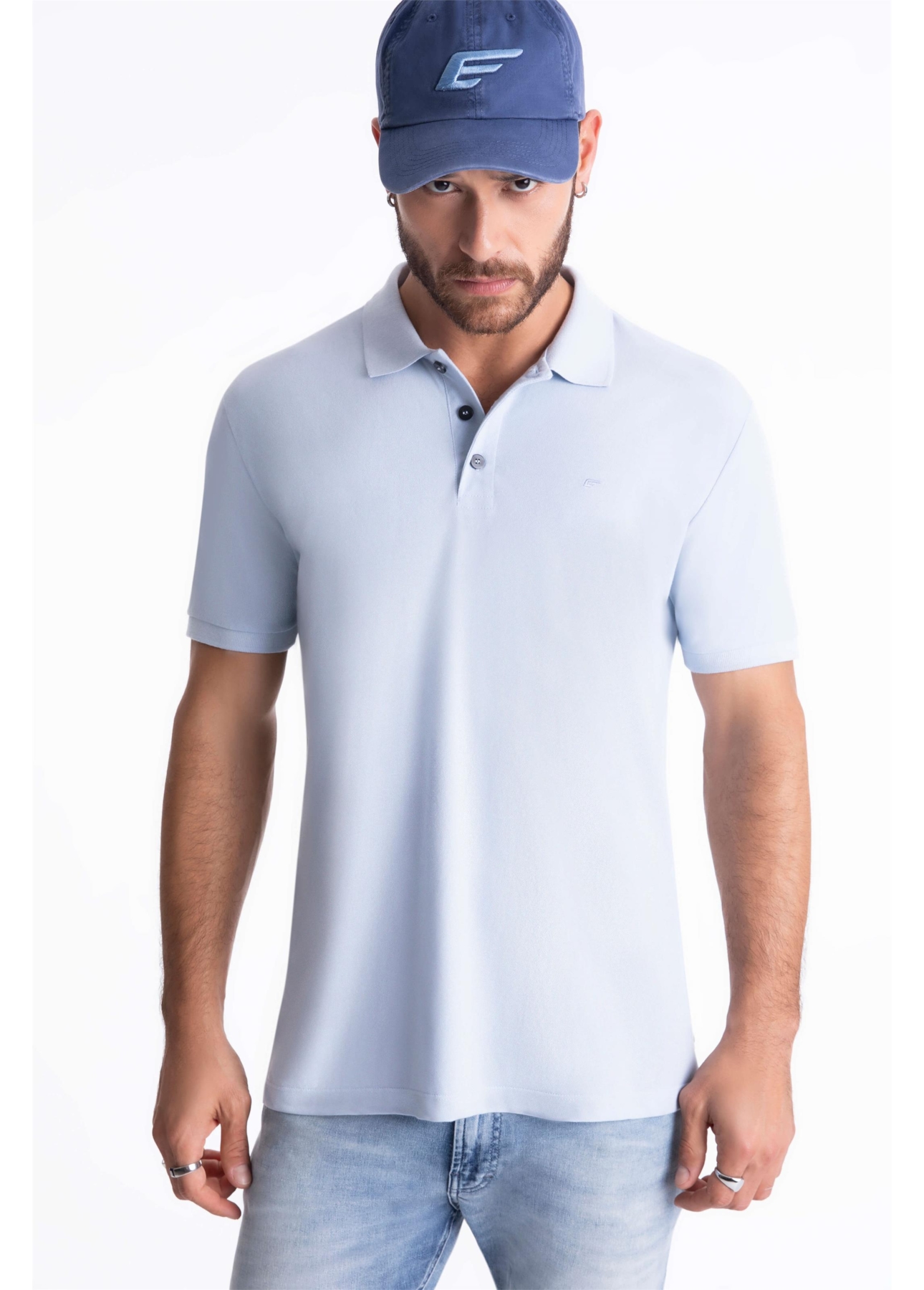 Polo Piquet Easa Classic Azul Claro