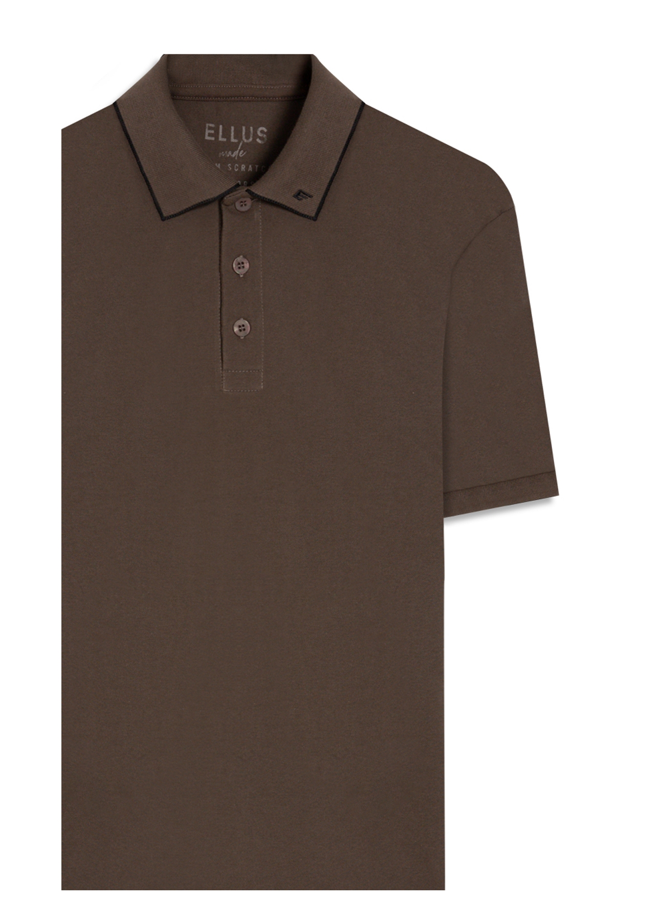 Polo Piquet Easa Collar Classic Mc Marrom