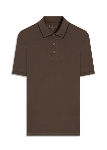 Polo Piquet Easa Collar Classic Mc Marrom