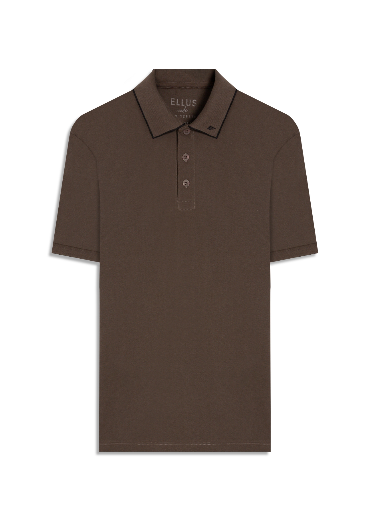 Polo Piquet Easa Collar Classic Mc Marrom