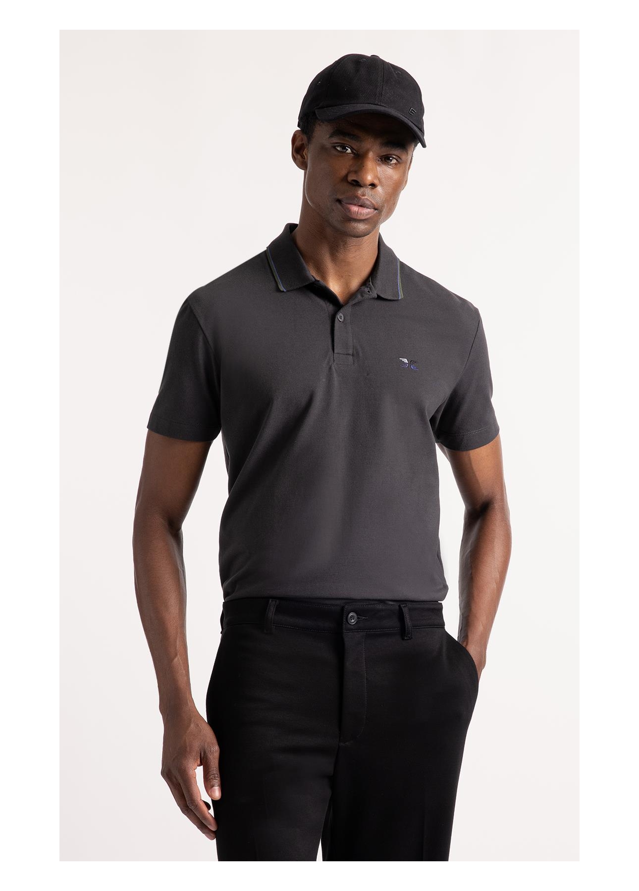 Polo Piquet Easa Colorful Plumbo