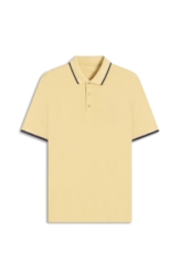 Polo Piquet Easa Friso Amarelo Claro
