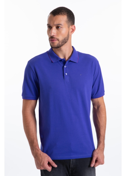 Polo Piquet Easa Friso Azul Carbono