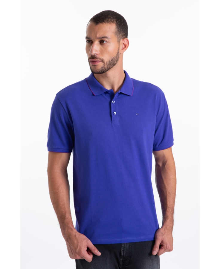 Polo Piquet Easa Friso Azul Carbono