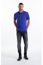 Polo Piquet Easa Friso Azul Carbono