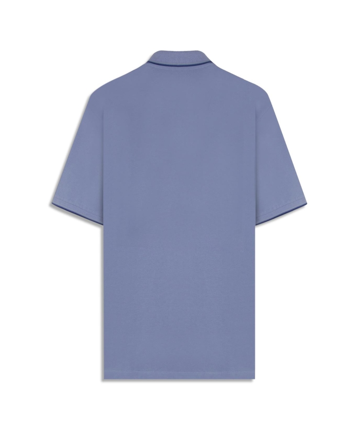 Polo Piquet Easa Friso Azul Pervante