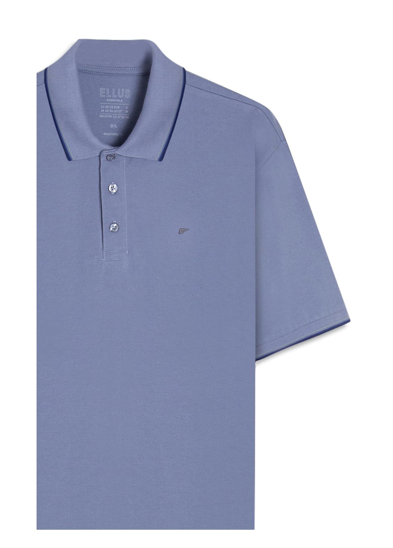 Polo Piquet Easa Friso Azul Pervante