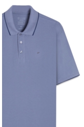 Polo Piquet Easa Friso Azul Pervante