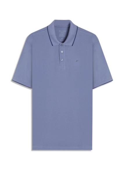 Polo Piquet Easa Friso Azul Pervante