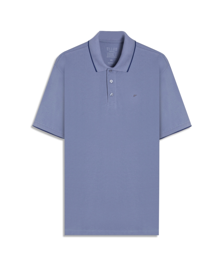Polo Piquet Easa Friso Azul Pervante