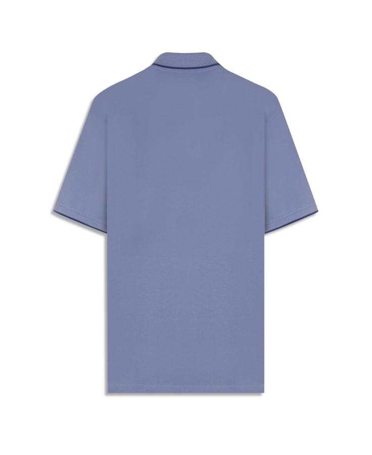 Polo Piquet Easa Friso Azul Pervante