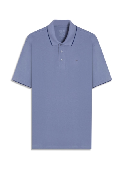 Polo Piquet Easa Friso Azul Pervante