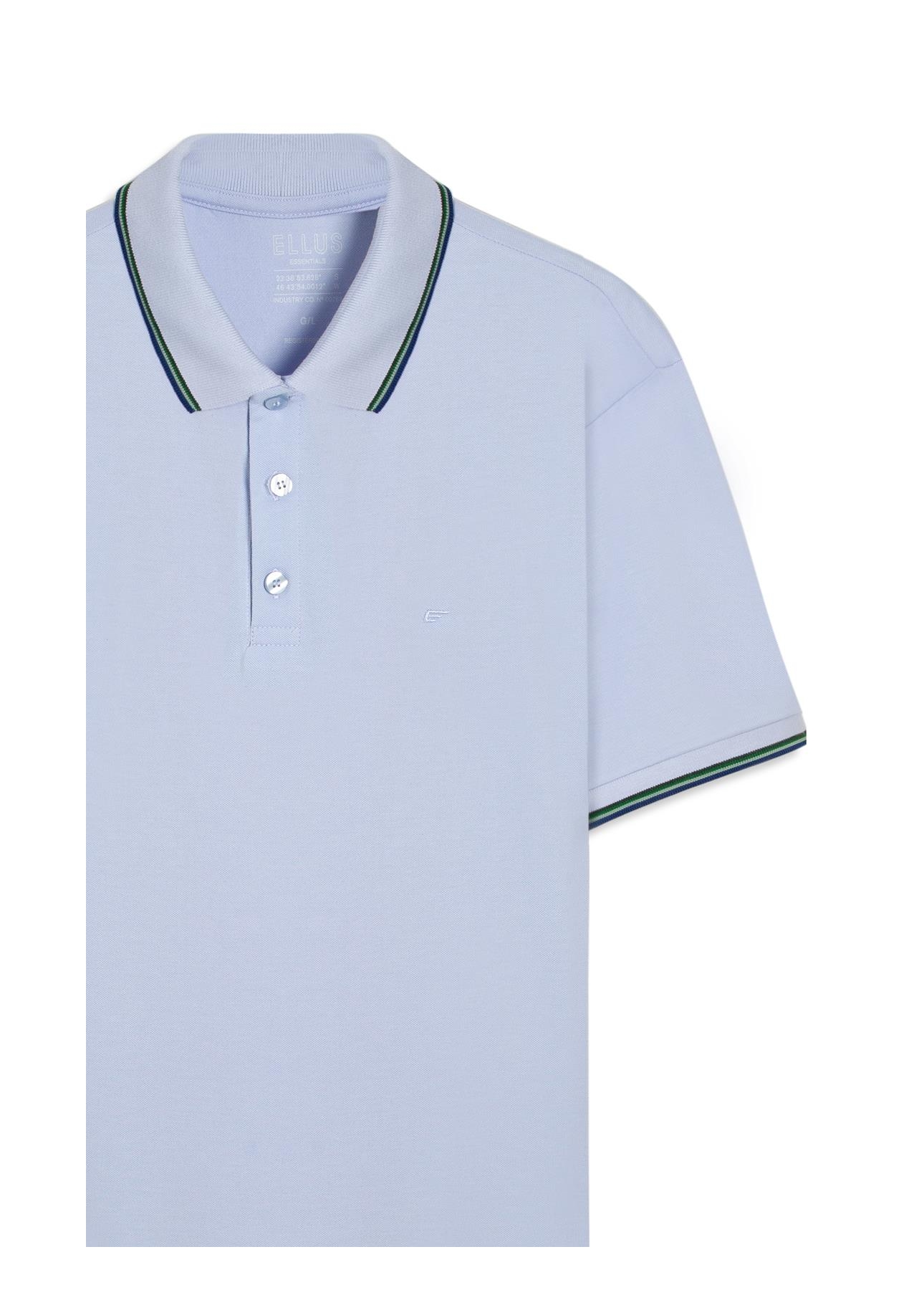 Polo Piquet Easa Friso Azul Seco