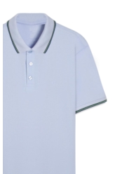 Polo Piquet Easa Friso Azul Seco