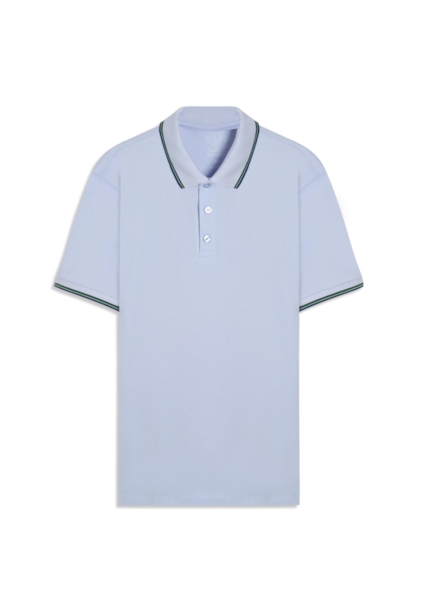 Polo Piquet Easa Friso Azul Seco