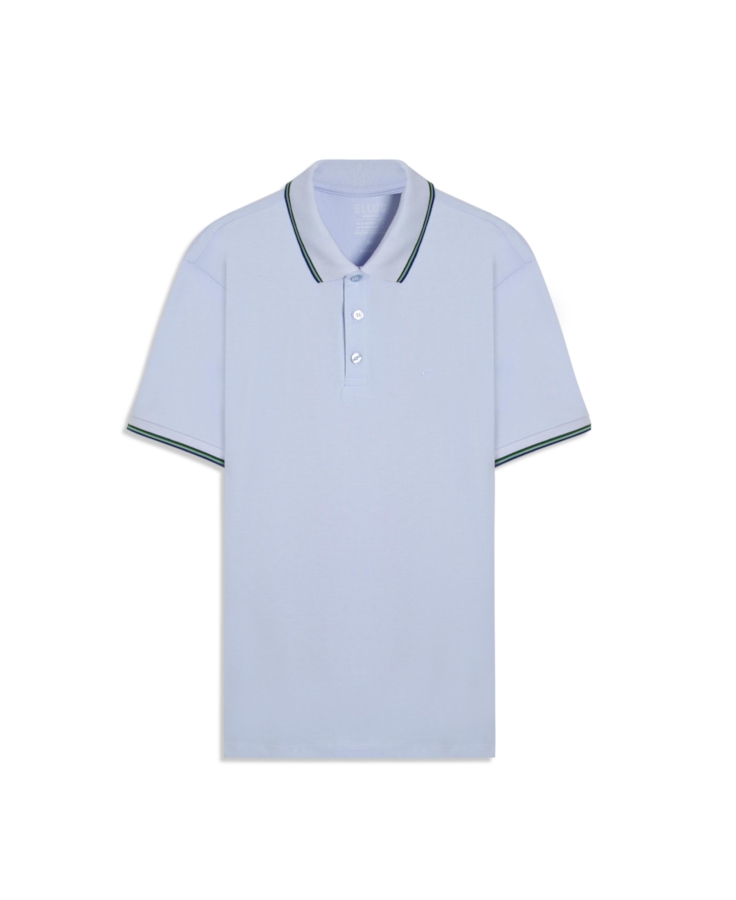 Polo Piquet Easa Friso Azul Seco