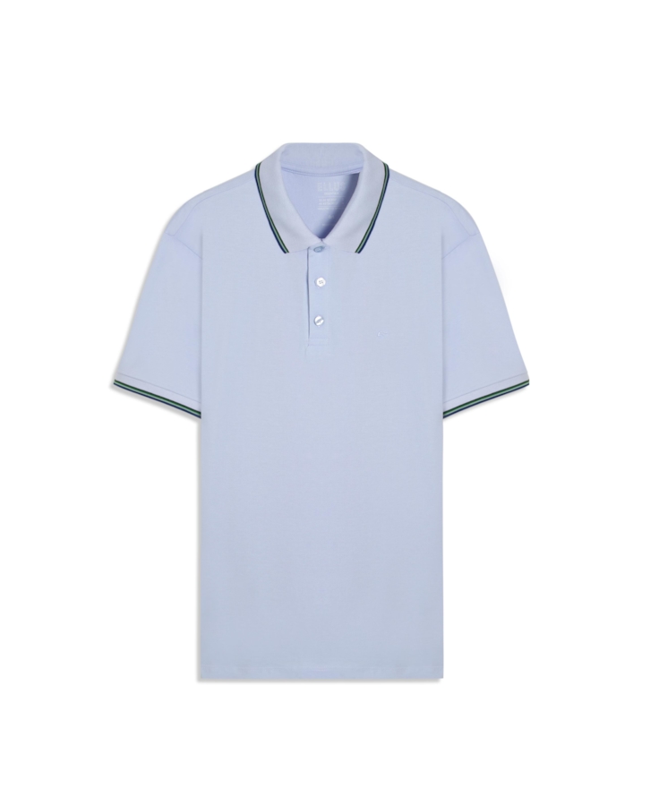 Polo Piquet Easa Friso Azul Seco