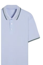 Polo Piquet Easa Friso Azul Seco