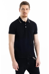 Polo Piquet Easa Friso Preto