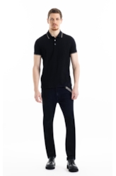 Polo Piquet Easa Friso Preto