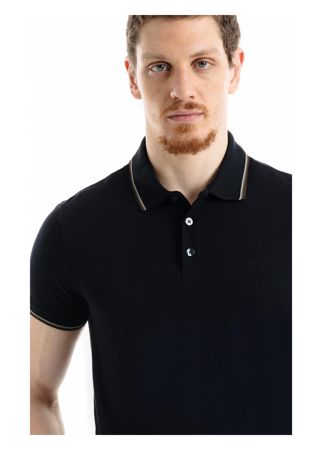 Polo Piquet Easa Friso Preto