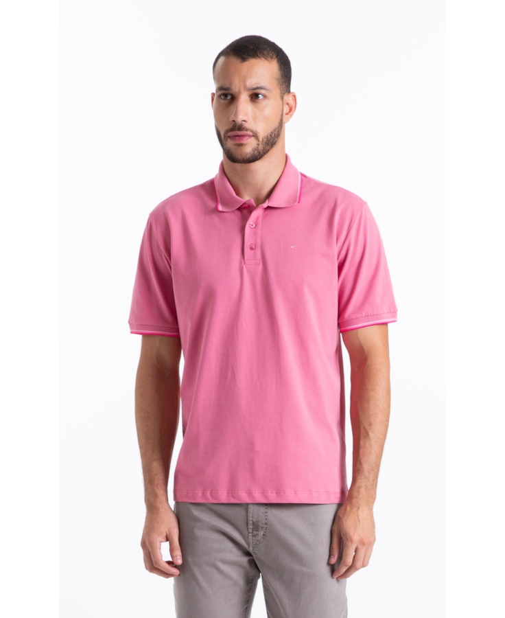 Polo Piquet Easa Friso Rosa Gum