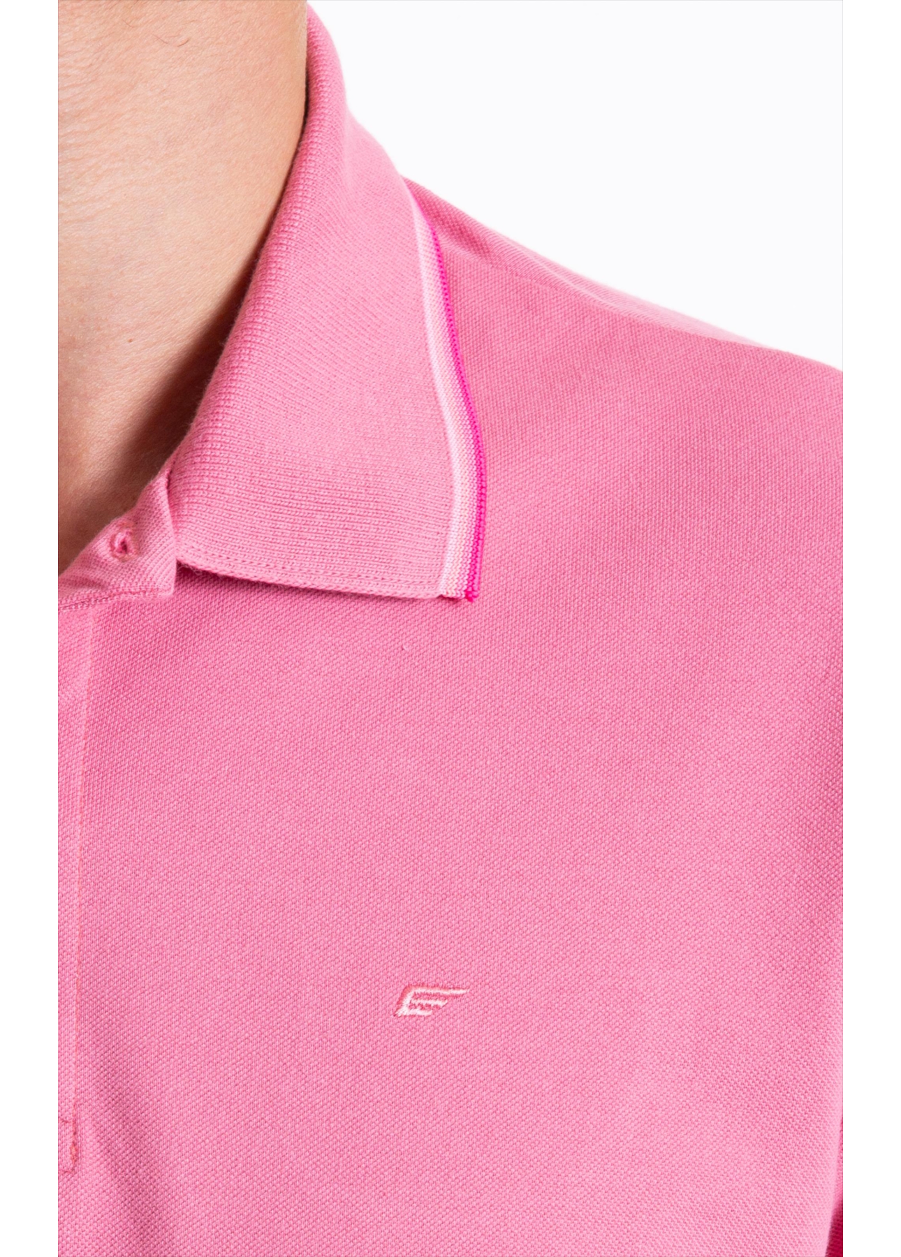 Polo Piquet Easa Friso Rosa Gum