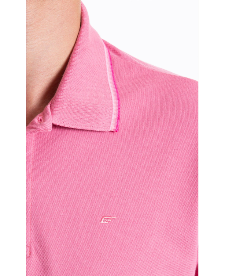 Polo Piquet Easa Friso Rosa Gum