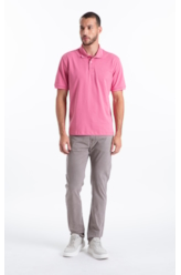 Polo Piquet Easa Friso Rosa Gum