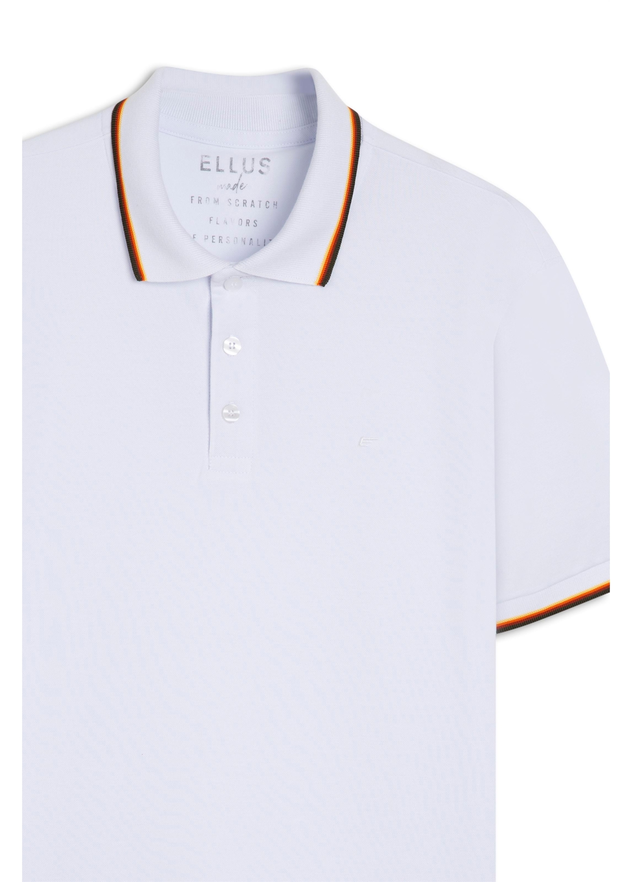 Polo Piquet Easa Frisos Classic Branco