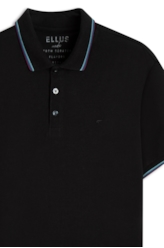Polo Piquet Easa Frisos Classic Preto