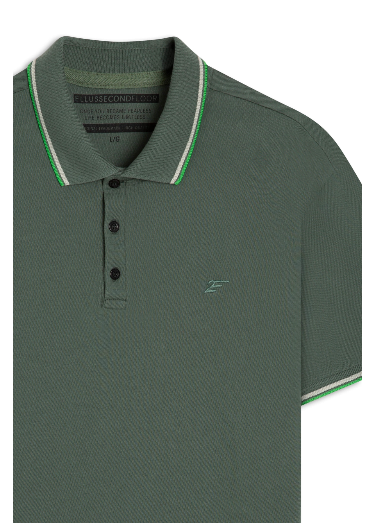 Polo Piquet Ellus 2nd Floor Frisos Classic Mc Verde