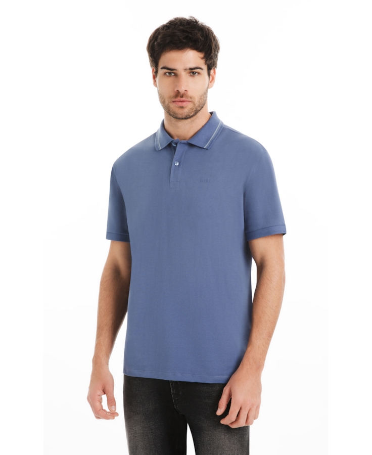 Polo Piquet Ellus Classic Azul Jeans
