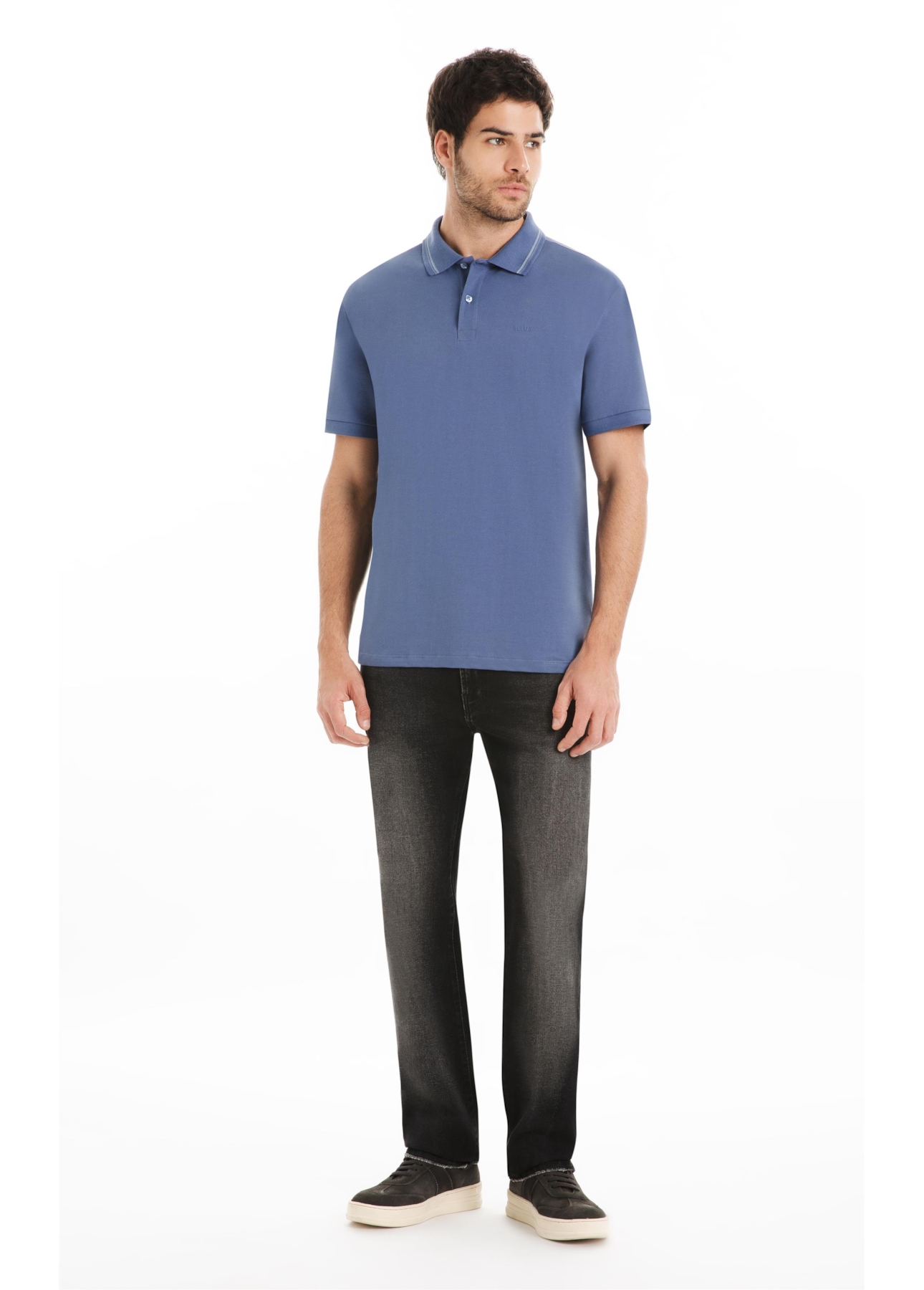 Polo Piquet Ellus Classic Azul Jeans