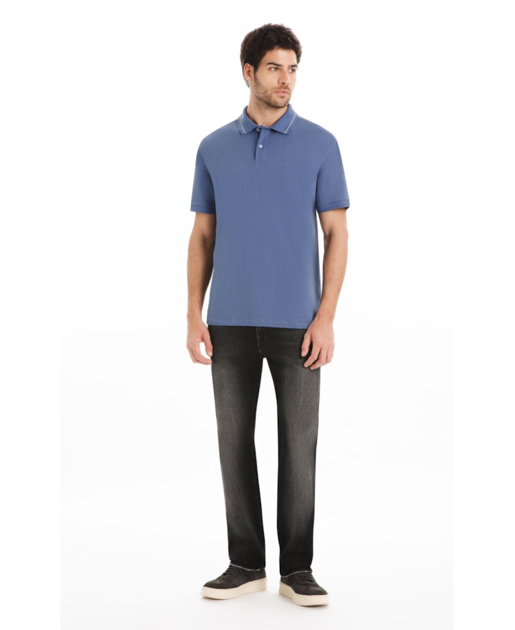 Polo Piquet Ellus Classic Azul Jeans